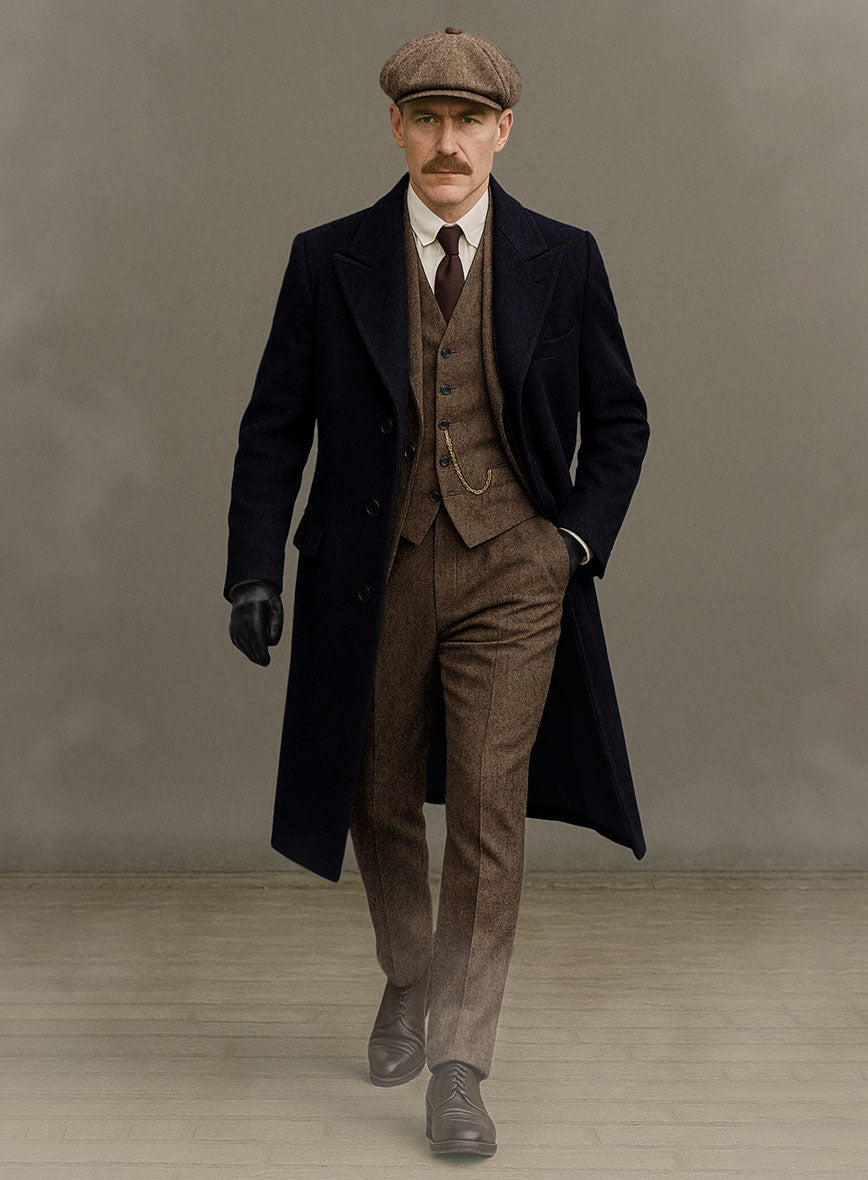 Peaky Blinders Blue Wool Overcoat - StudioSuits