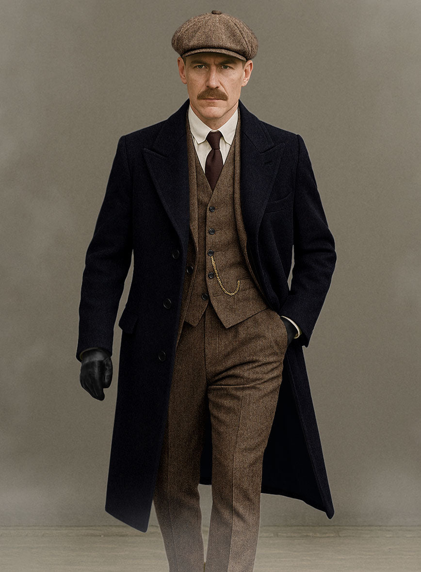 Peaky Blinders Blue Wool Overcoat - StudioSuits