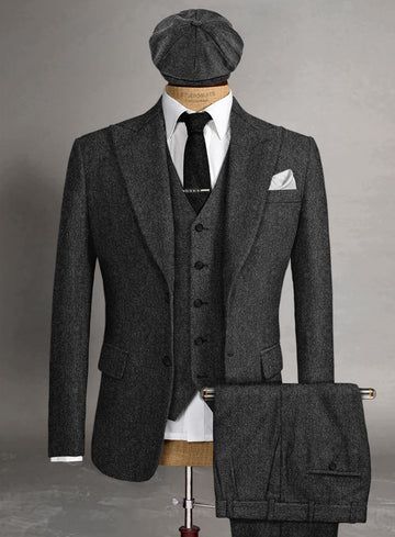 Peaky Blinders Suit - Thomas Shelby - Charcoal Tweed - StudioSuits