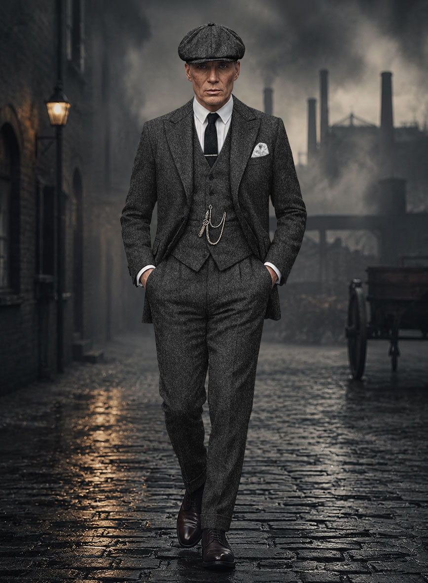 Peaky Blinders Suit - Thomas Shelby - Charcoal Tweed - StudioSuits