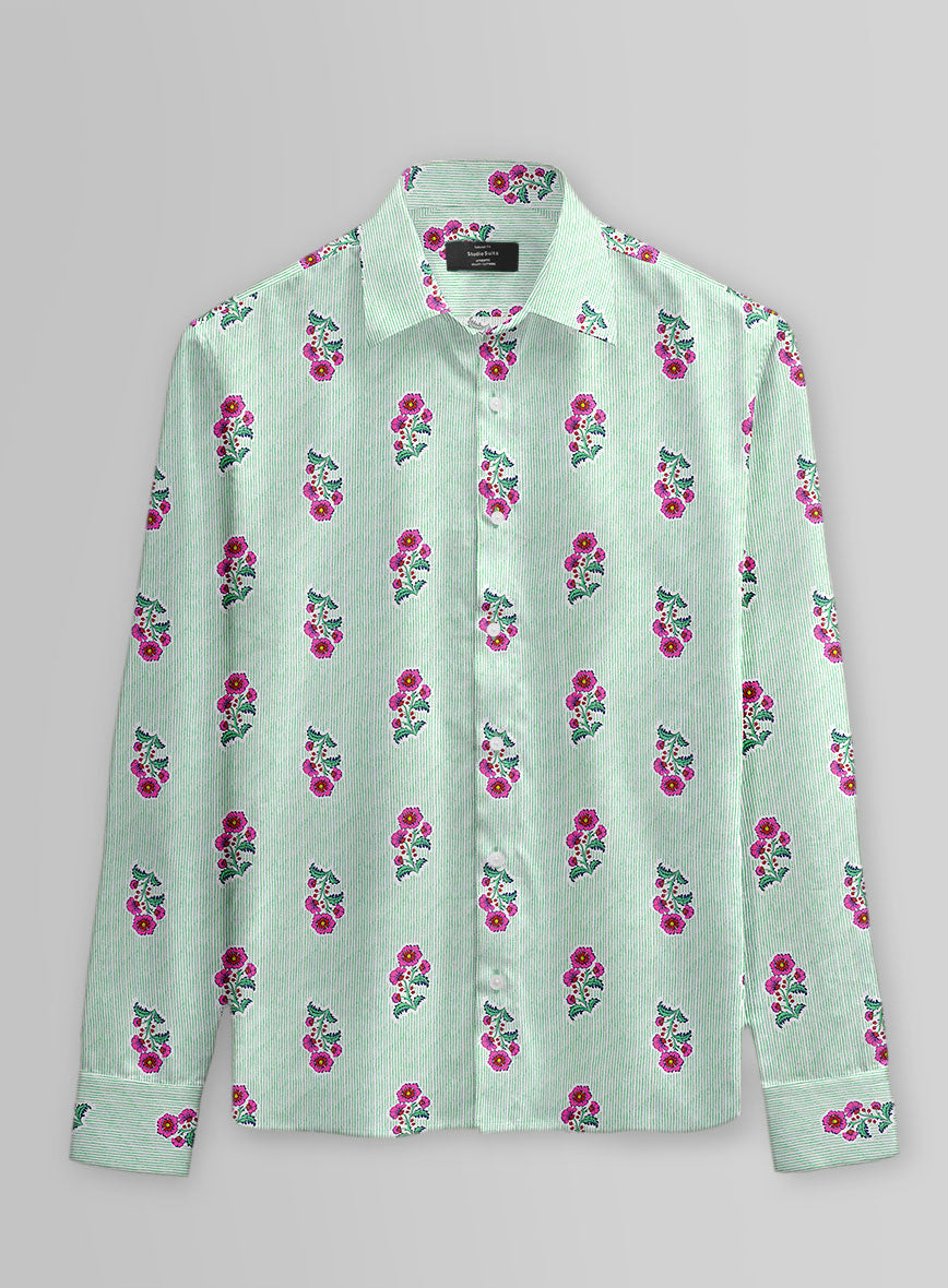 Petalstripe Cotton Lycra Shirt - StudioSuits