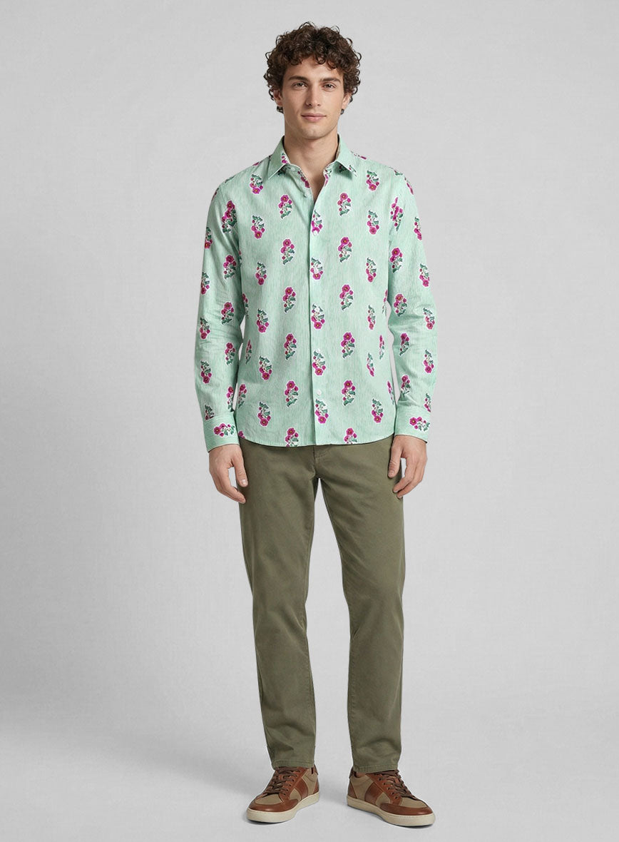 Petalstripe Cotton Lycra Shirt - StudioSuits