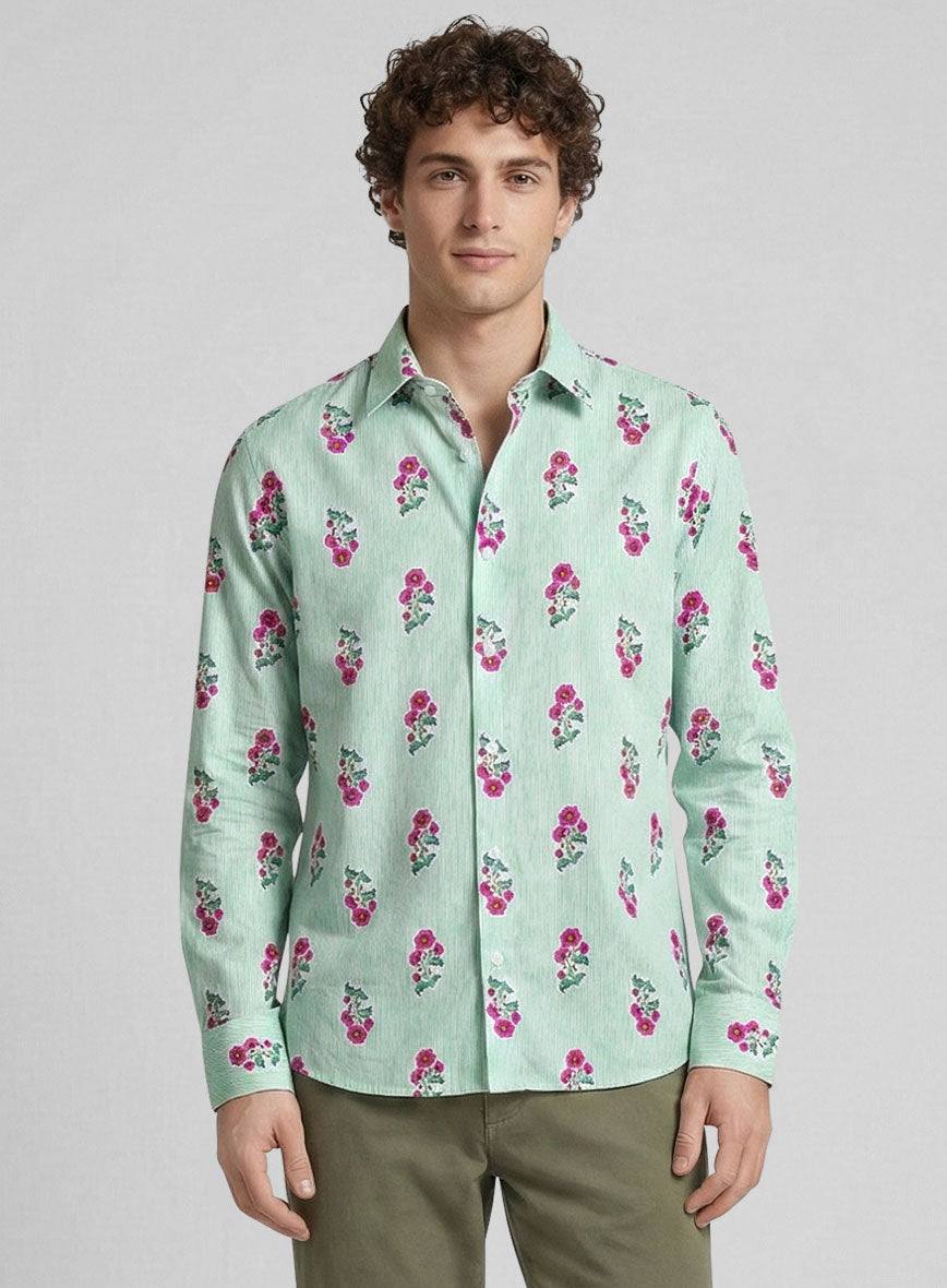 Petalstripe Cotton Lycra Shirt - StudioSuits