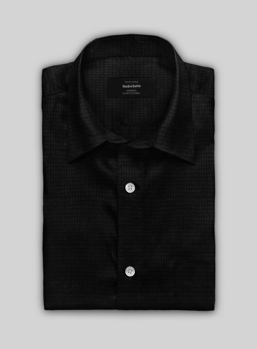 Phantom Black Cotton Lycra Shirt - StudioSuits