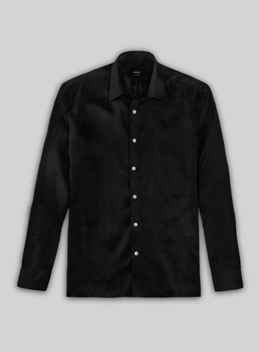 Phantom Black Cotton Lycra Shirt - StudioSuits