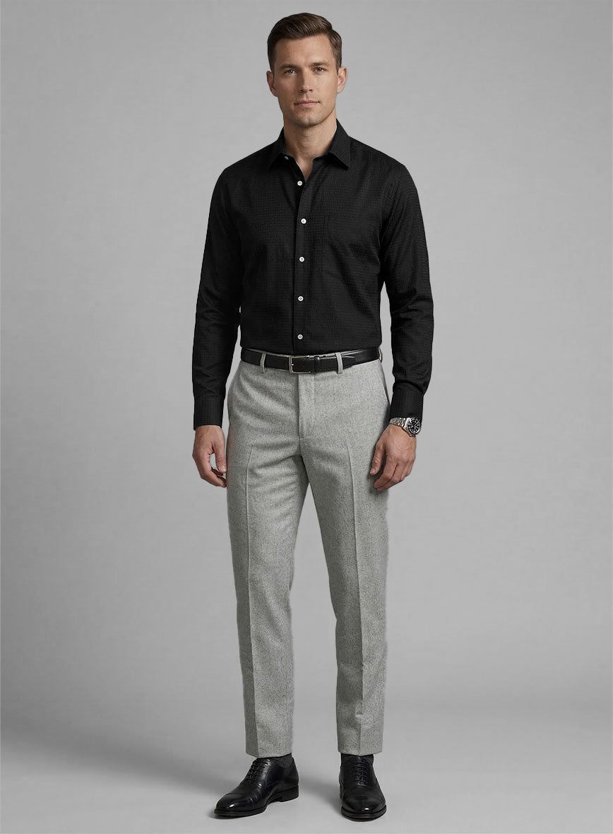 Phantom Black Cotton Lycra Shirt - StudioSuits