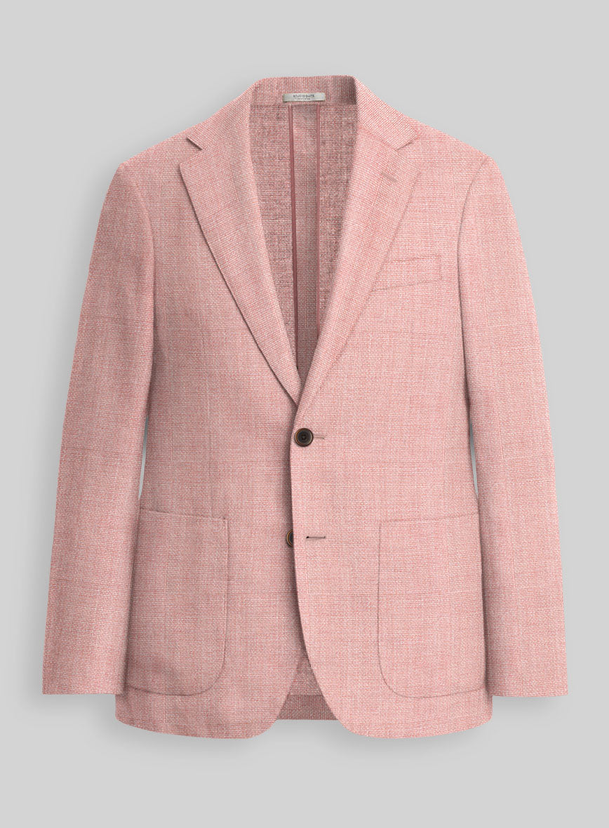 Pink Hopsack Unlined Blazer - StudioSuits