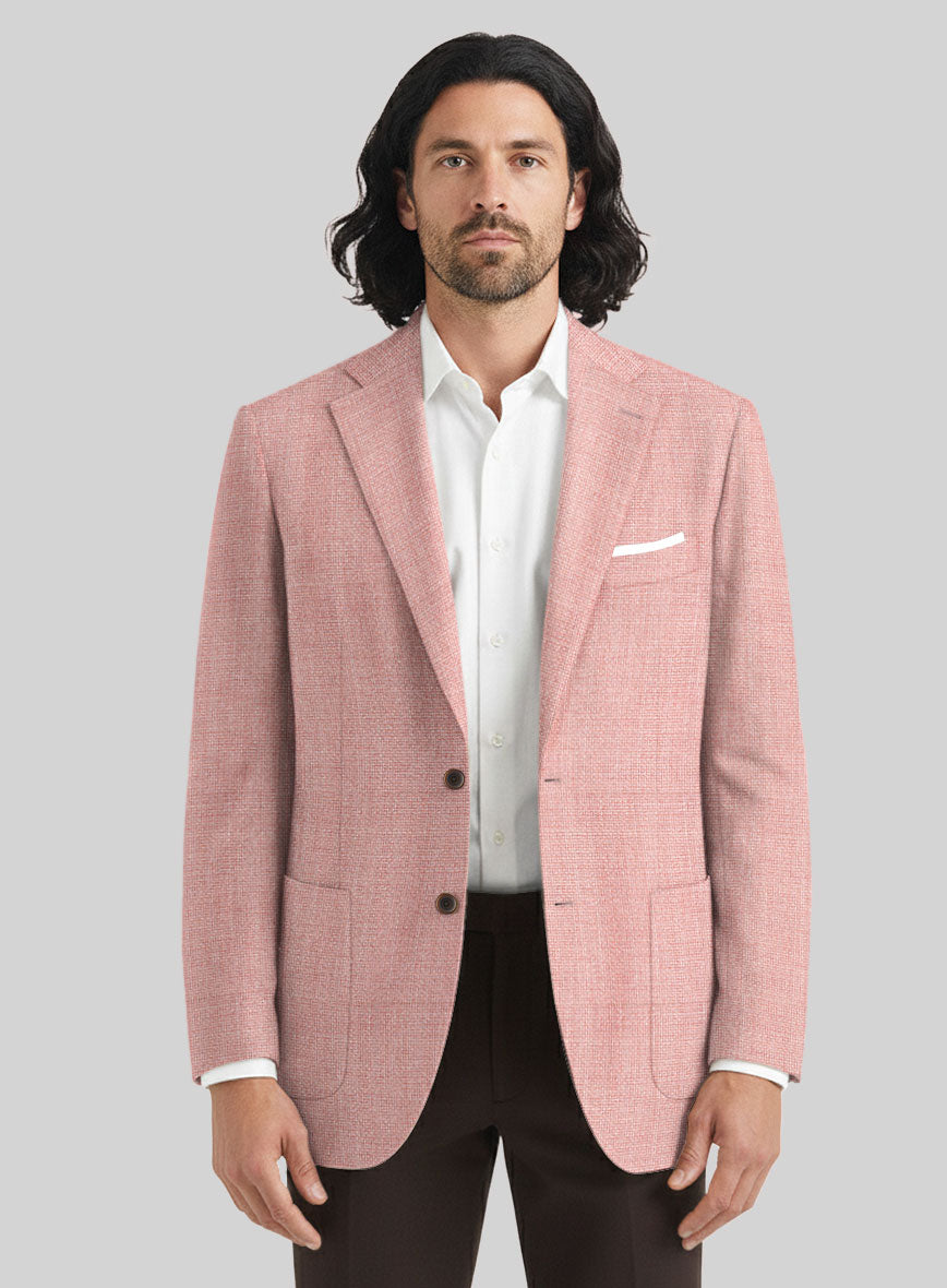 Pink Hopsack Unlined Blazer - StudioSuits