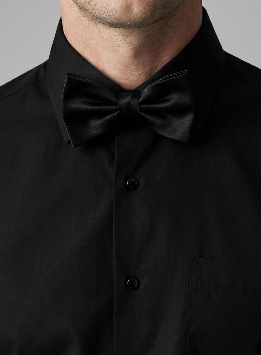 Plain Front Black Tuxedo Shirt - StudioSuits