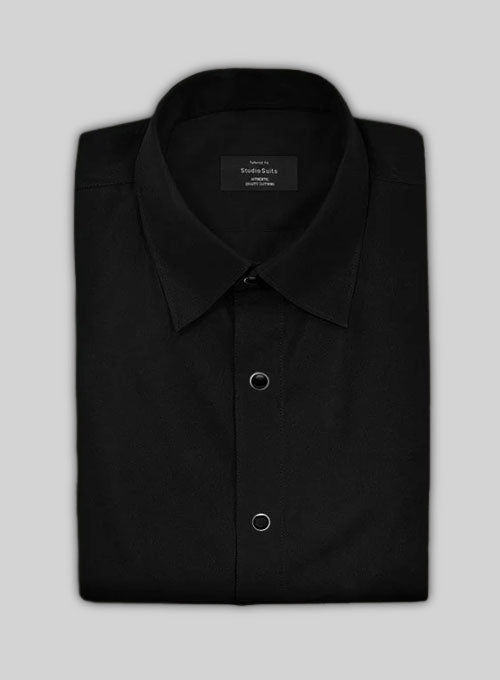 Plain Front Black Tuxedo Shirt - StudioSuits