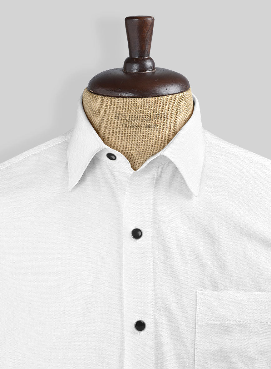Plain Front White Tuxedo Shirt - StudioSuits