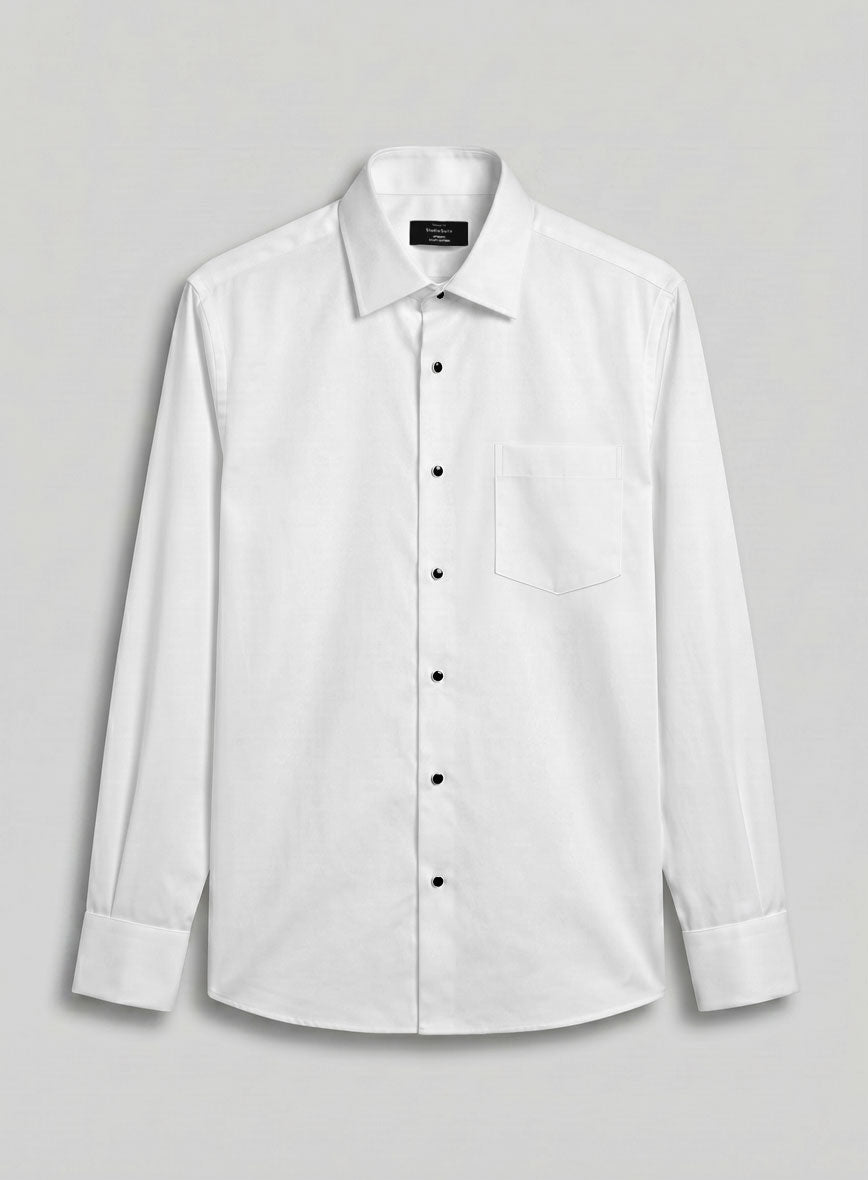 Plain Front White Tuxedo Shirt - StudioSuits