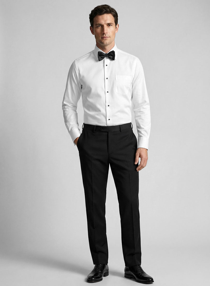 Plain Front White Tuxedo Shirt - StudioSuits