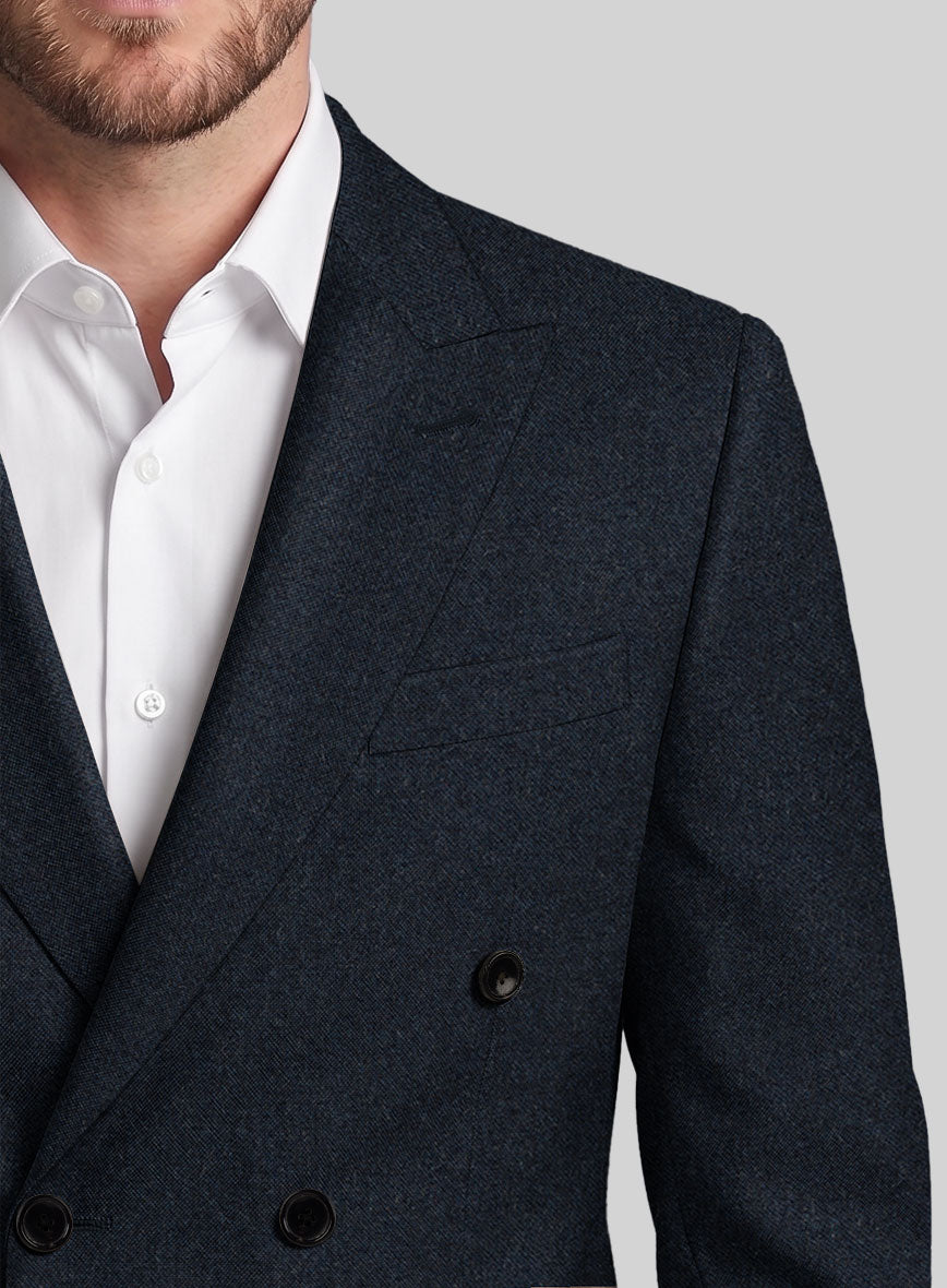 Playman Blue Denim Tweed Double Breasted Jacket - StudioSuits