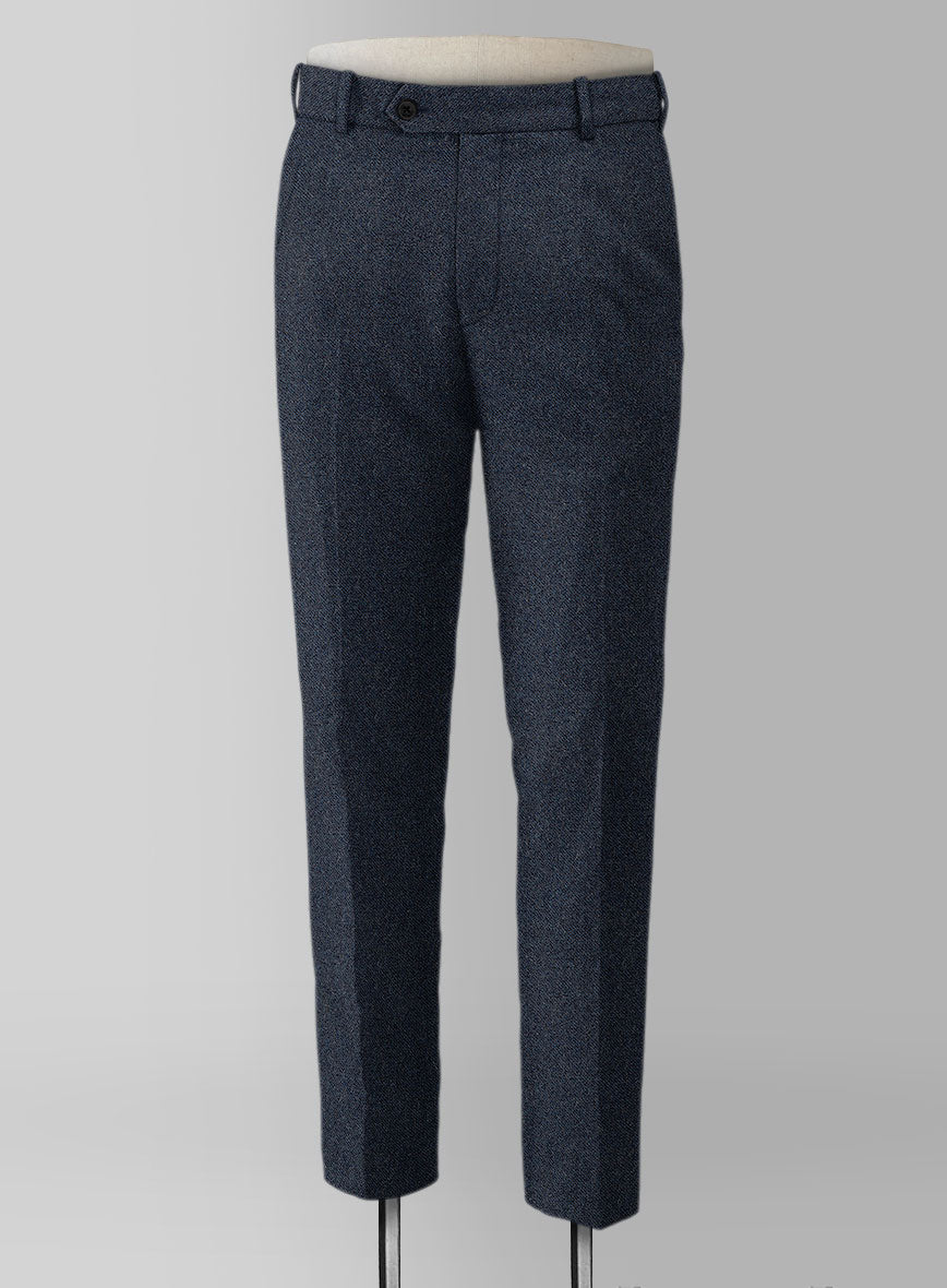 Playman Blue Denim Tweed Pants - StudioSuits