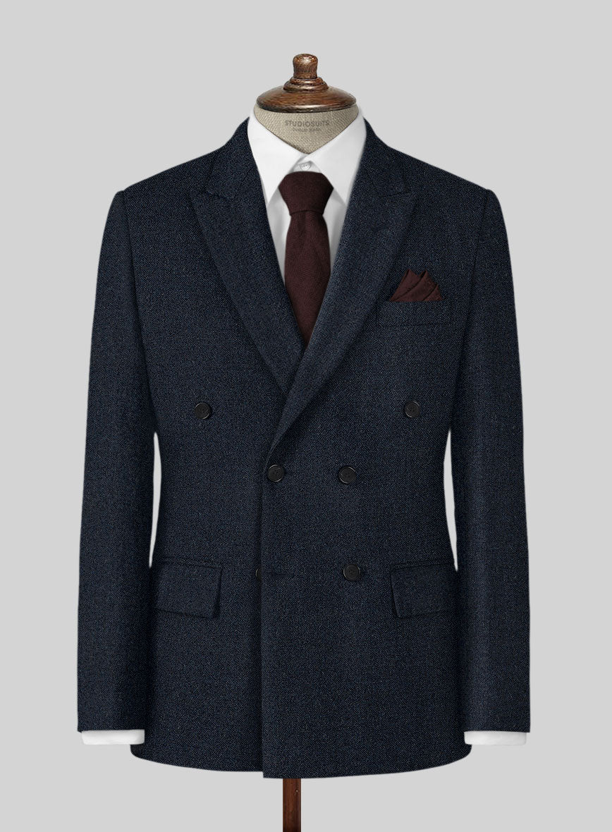 Playman Blue Denim Tweed Suit - StudioSuits