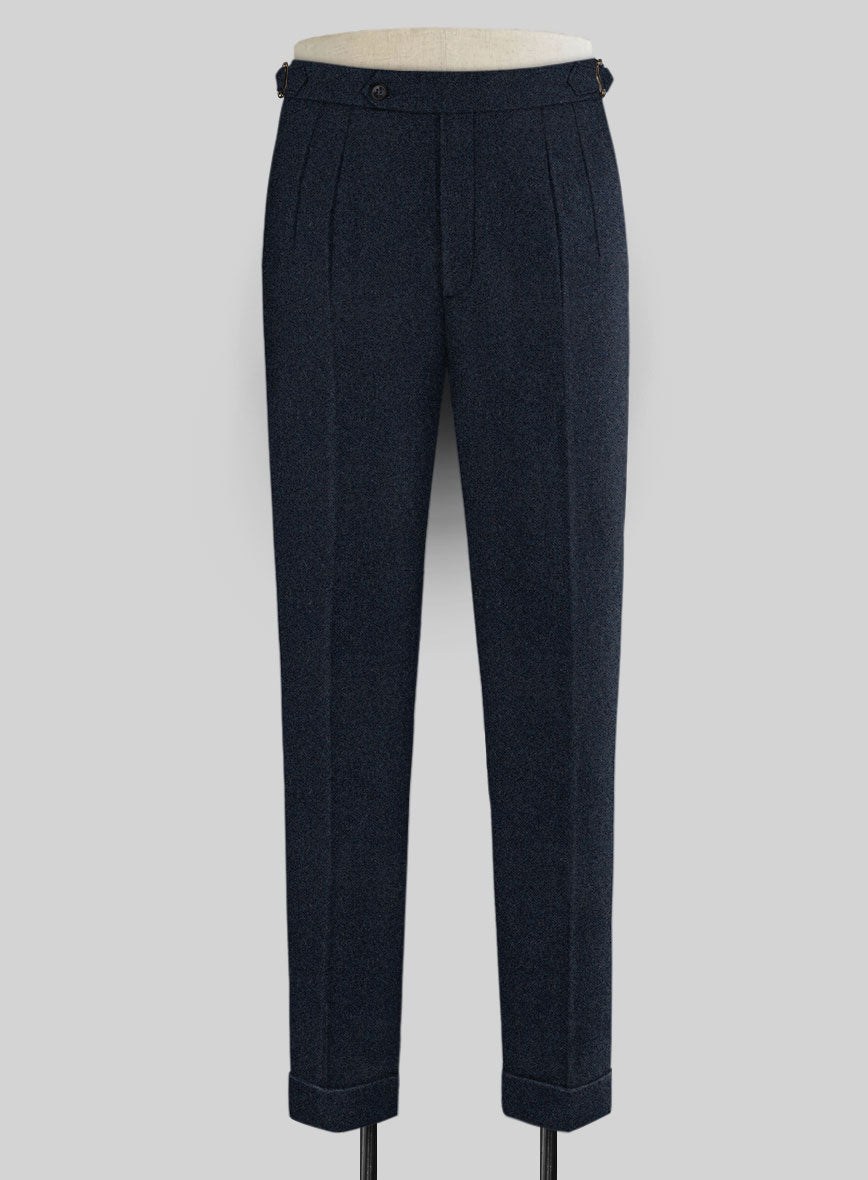 Playman Blue Denim Highland Tweed Trousers - StudioSuits