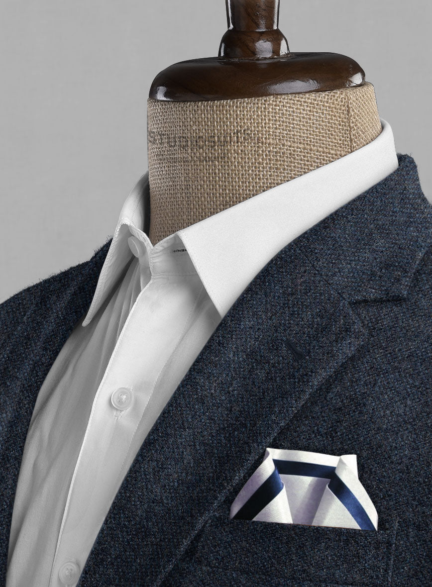 Playman Blue Denim Tweed Jacket - StudioSuits