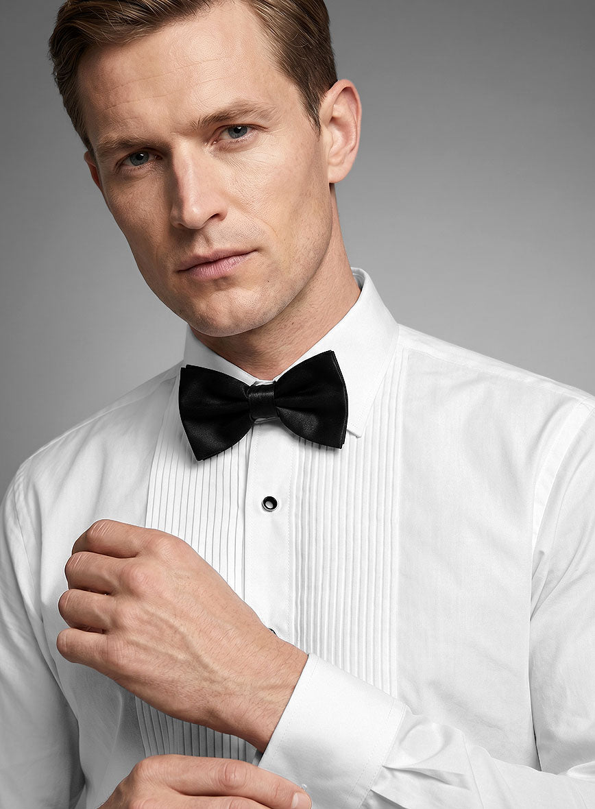 Pleated White Tuxedo Shirt - StudioSuits