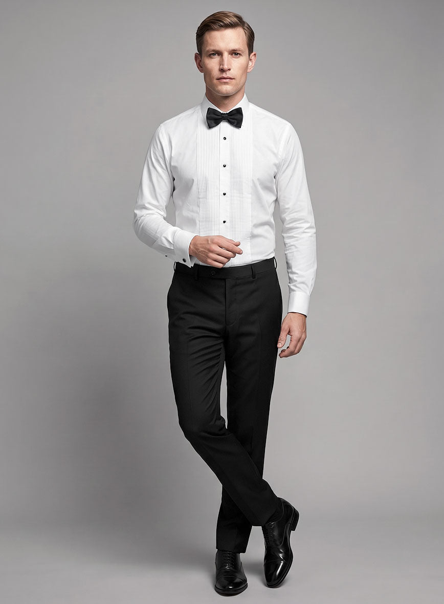 Pleated White Tuxedo Shirt - StudioSuits