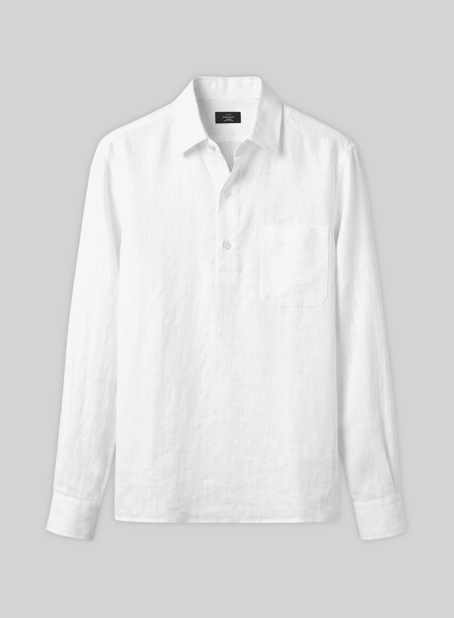 Polo White Linen Shirt - StudioSuits