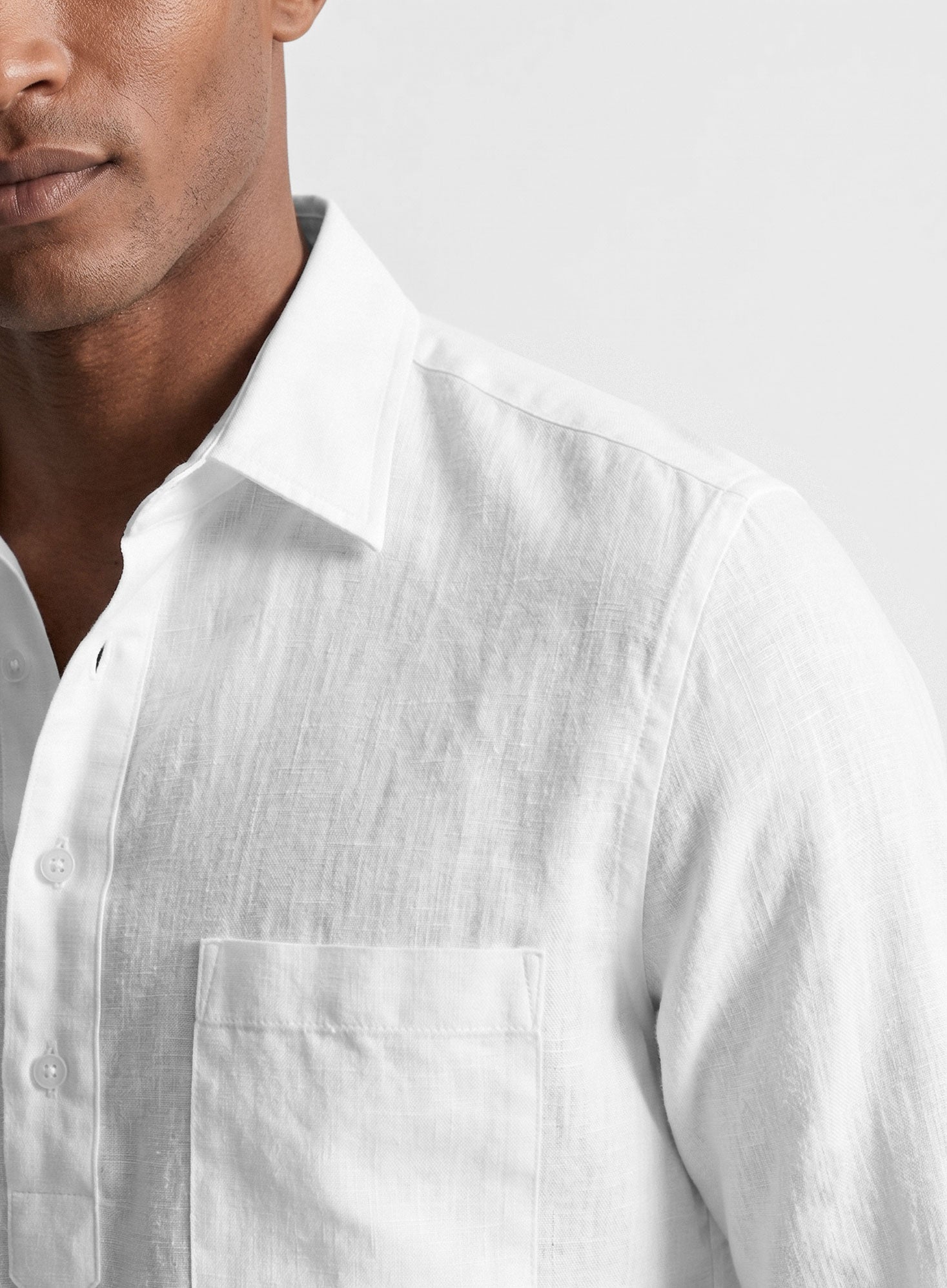 Polo White Linen Shirt - StudioSuits
