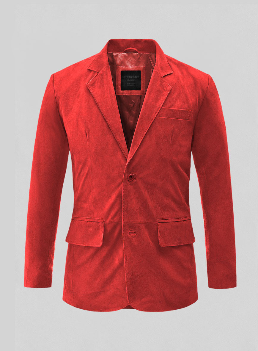 Portland Orange Suede Leather Blazer - StudioSuits