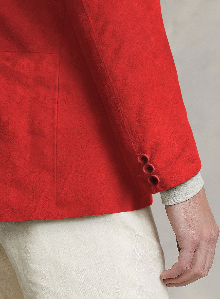 Portland Orange Suede Leather Blazer - StudioSuits