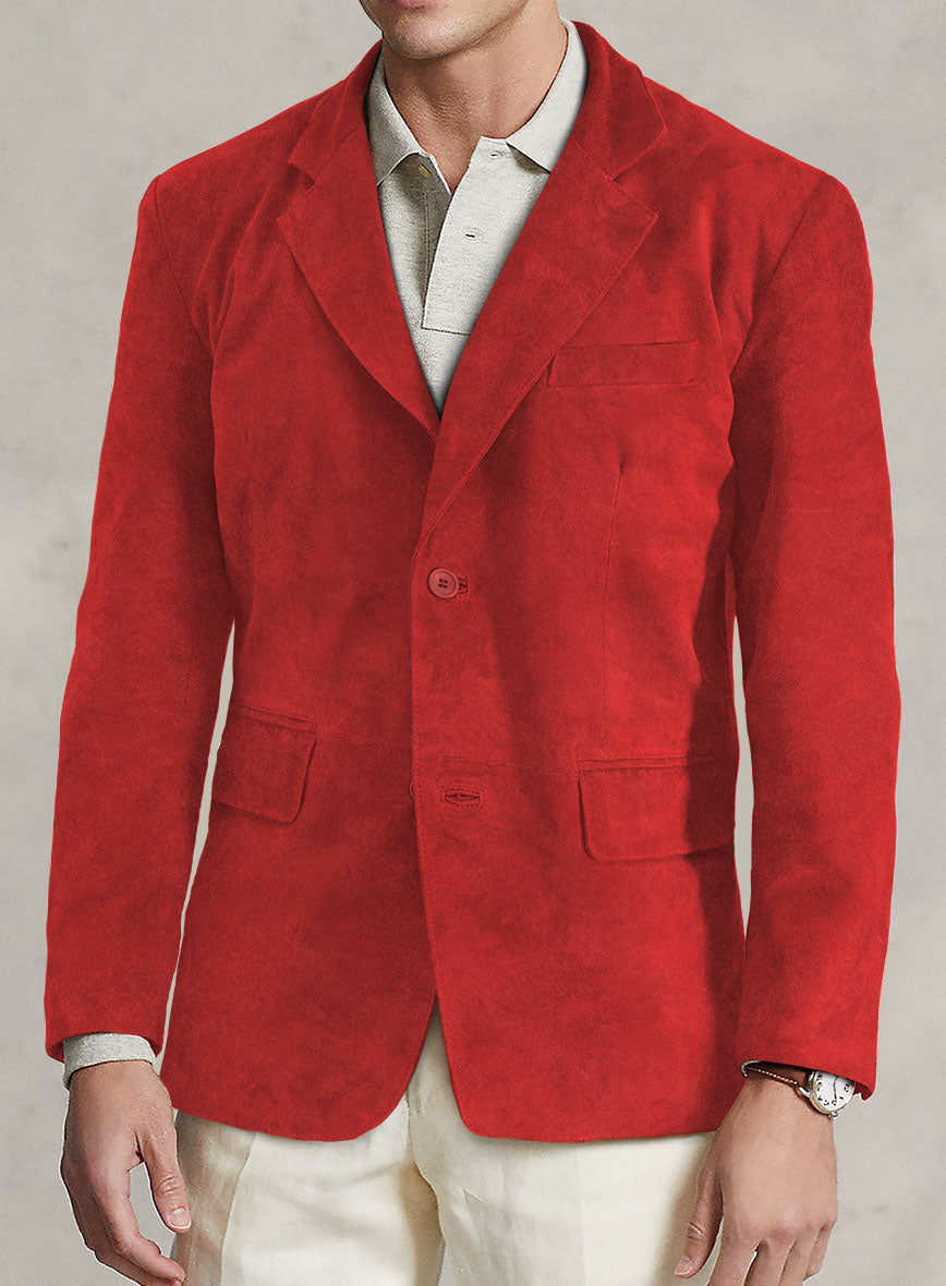 Portland Orange Suede Leather Blazer - StudioSuits