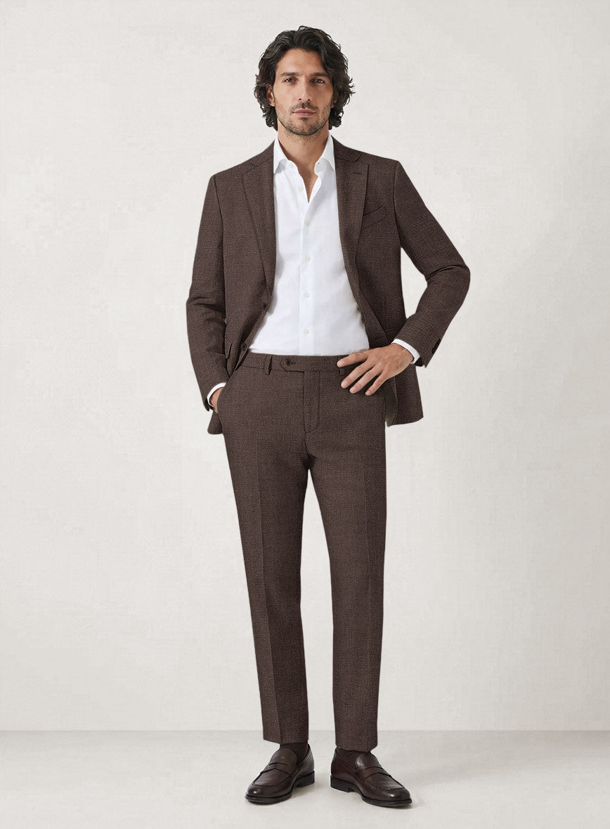 Italian Prato Brown Linen Suit - StudioSuits