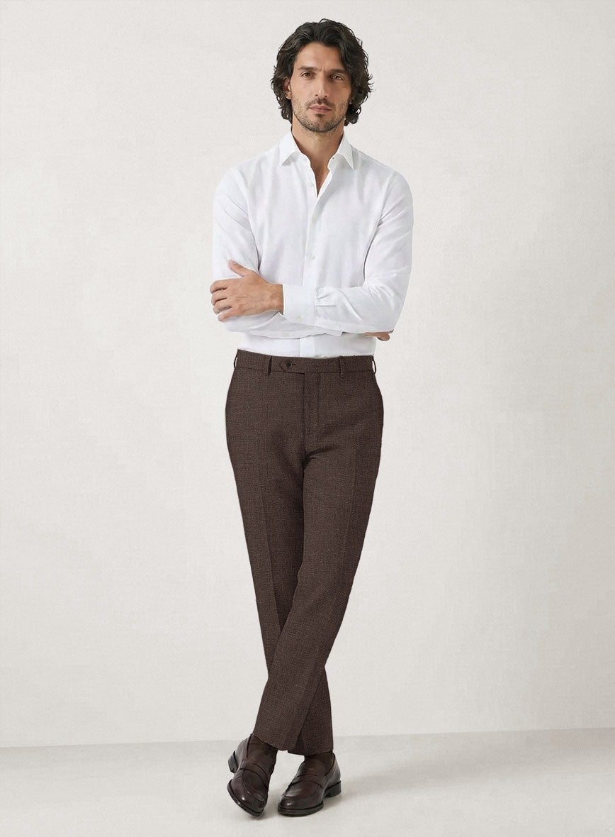Italian Prato Brown Linen Pants - StudioSuits