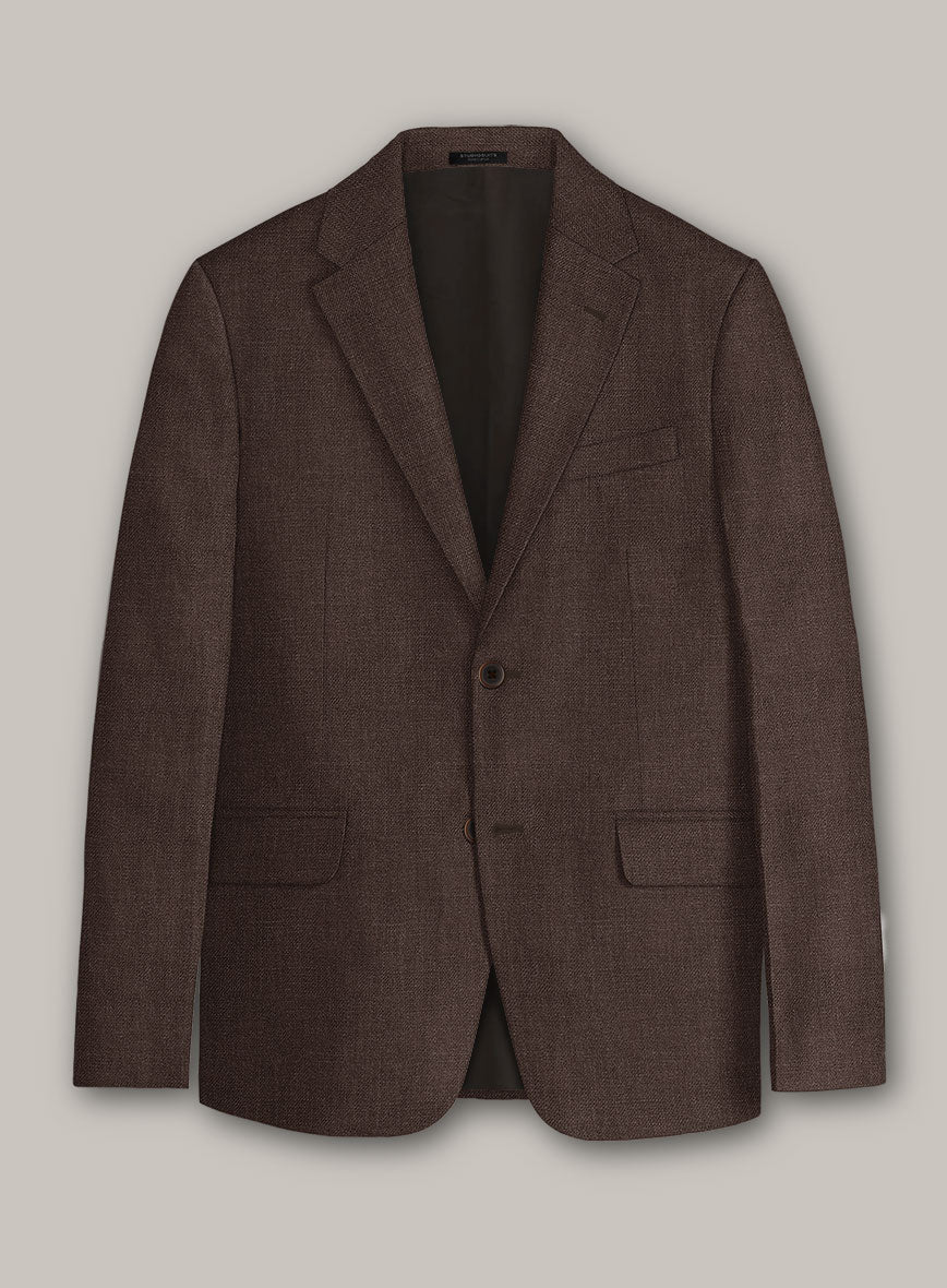 Italian Prato Brown Linen Jacket - StudioSuits