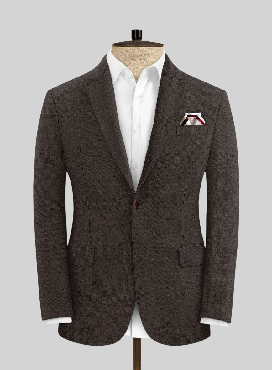 Italian Prato Brown Linen Suit - StudioSuits