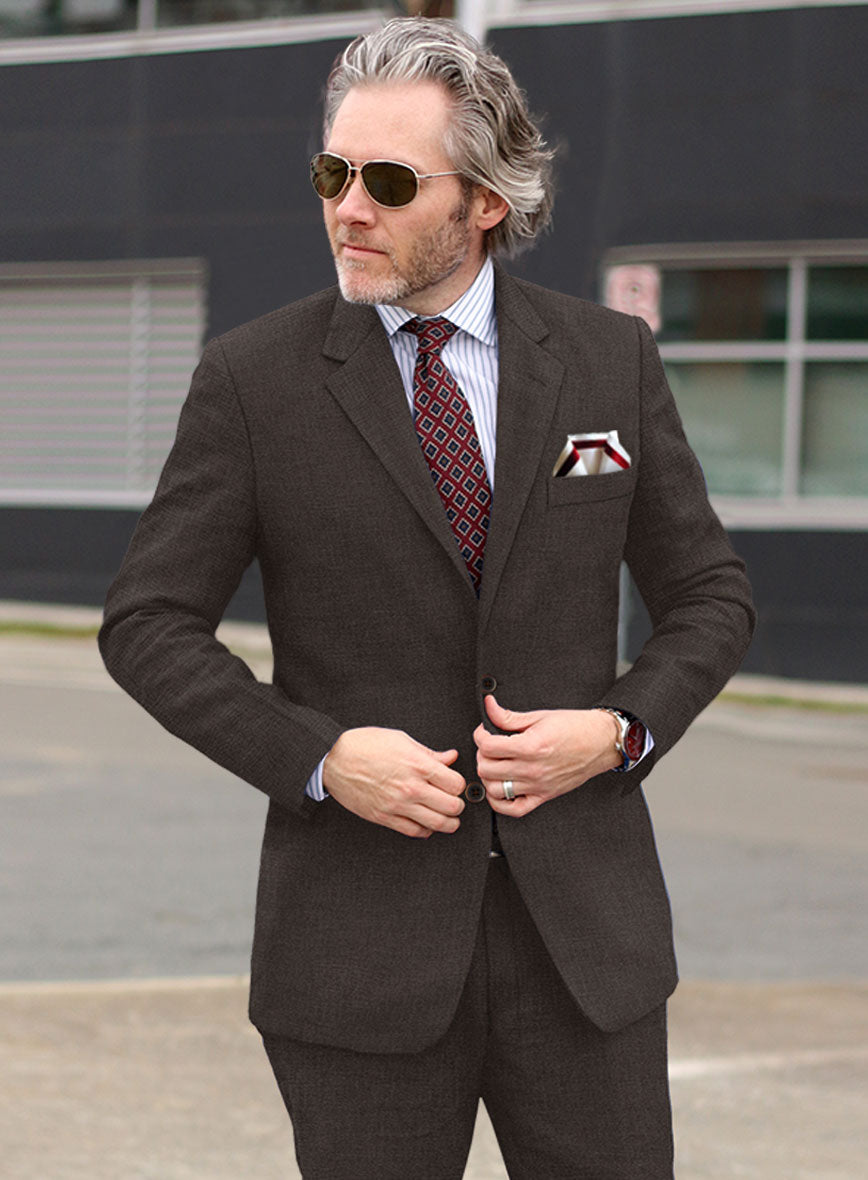 Italian Prato Brown Linen Suit - StudioSuits