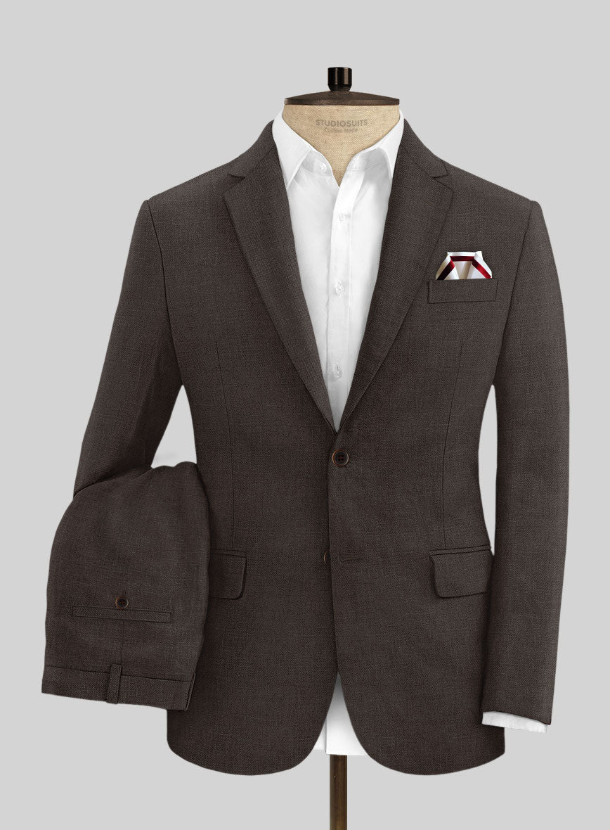 Italian Prato Brown Linen Suit - StudioSuits