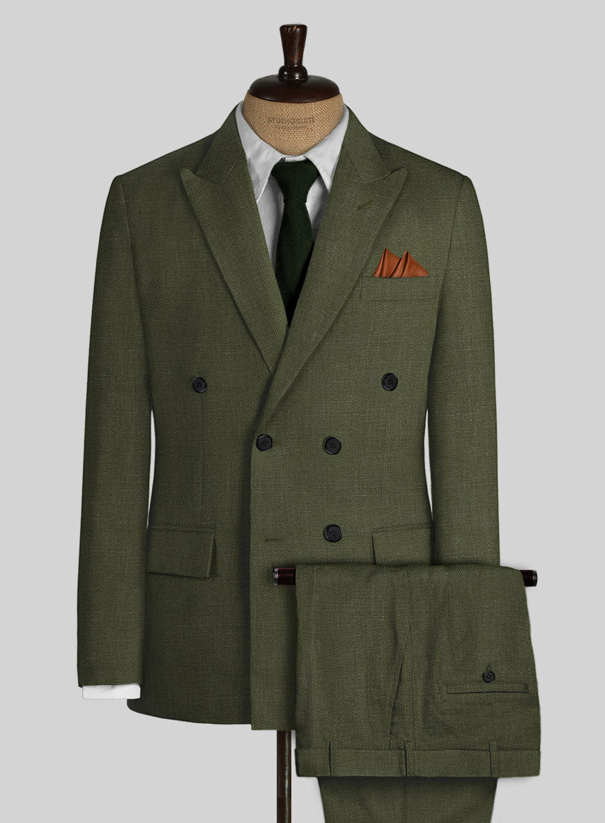 Italian Prato Green Linen Suit - StudioSuits