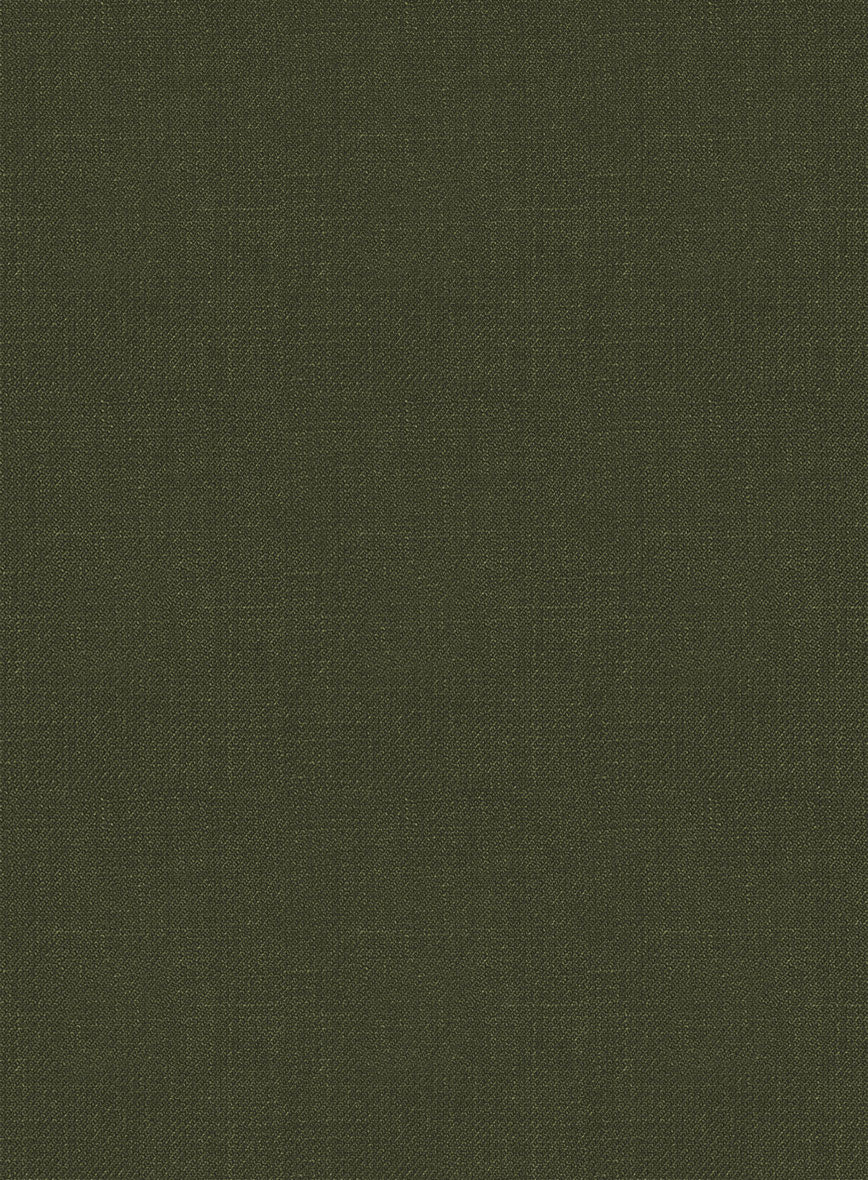 Italian Prato Green Linen Highland Trousers - StudioSuits
