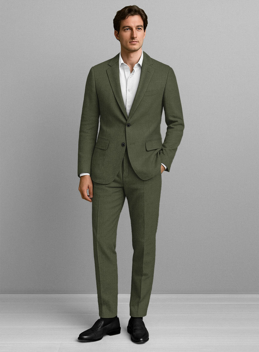 Italian Prato Green Linen Suit - StudioSuits