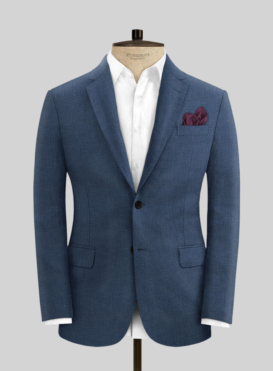 Italian Prato Indigo Blue Linen Jacket - StudioSuits