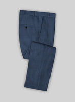 Italian Prato Indigo Blue Linen Pants - StudioSuits