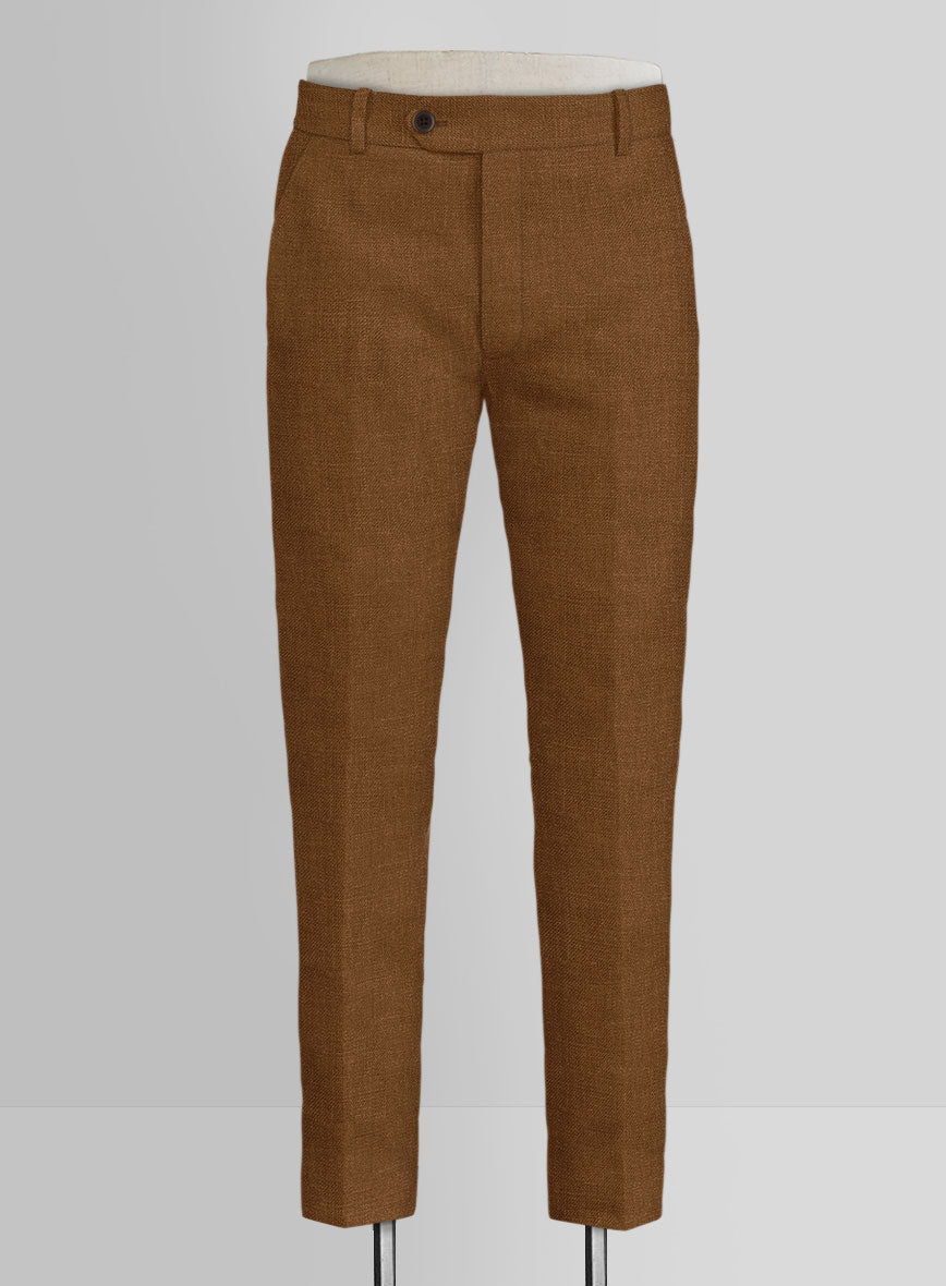Italian Prato Rust Linen Pants - StudioSuits