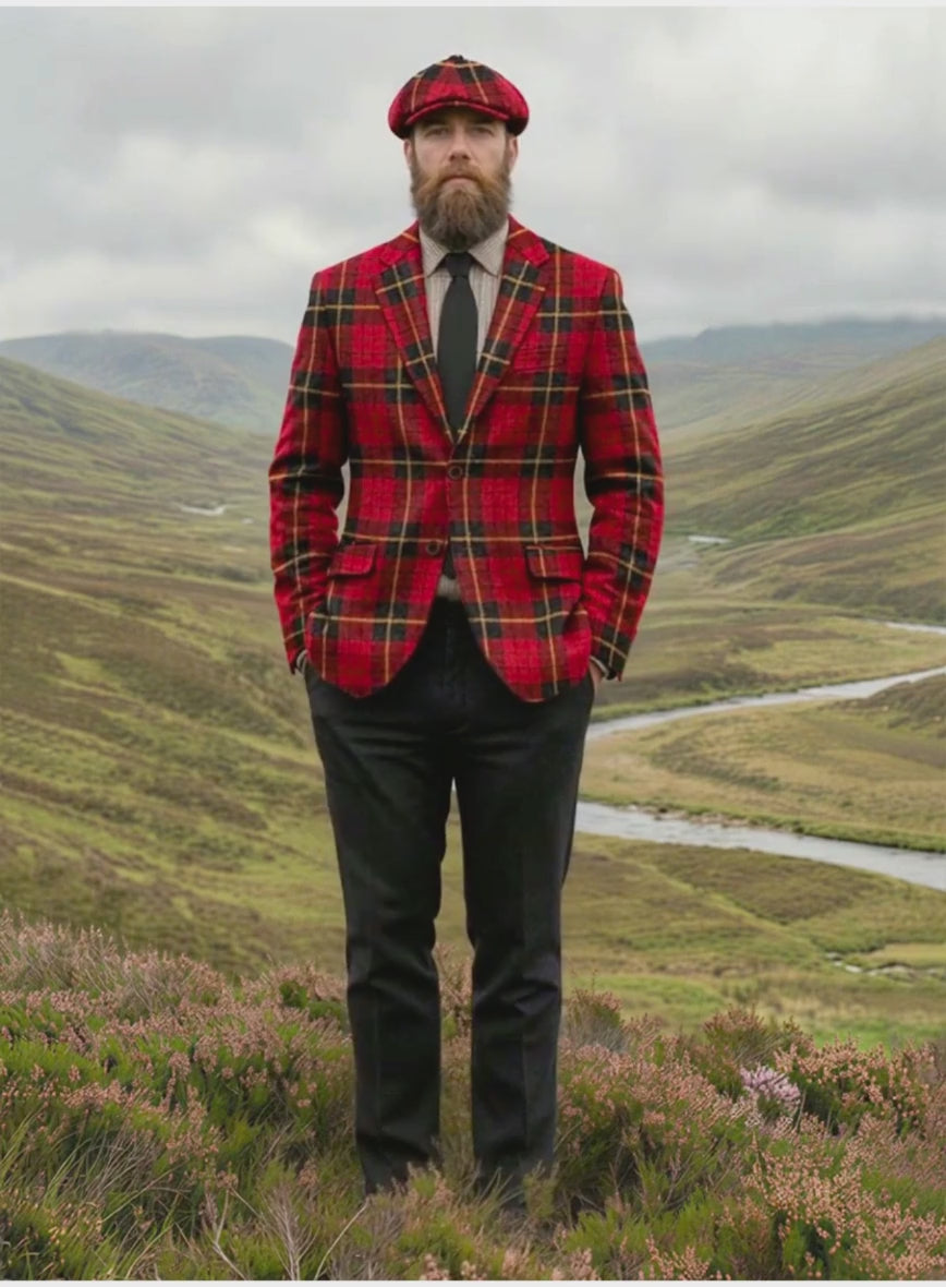 Men's Harris Tweed Redcrest Tartan Jacket by StudioSuits