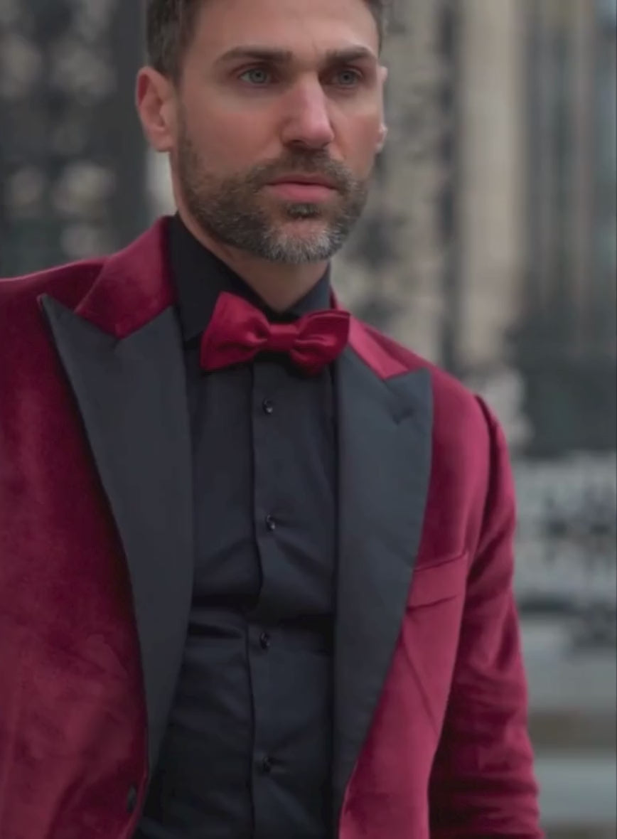 Wine Velvet Tuxedo Suit – StudioSuits display picture 3