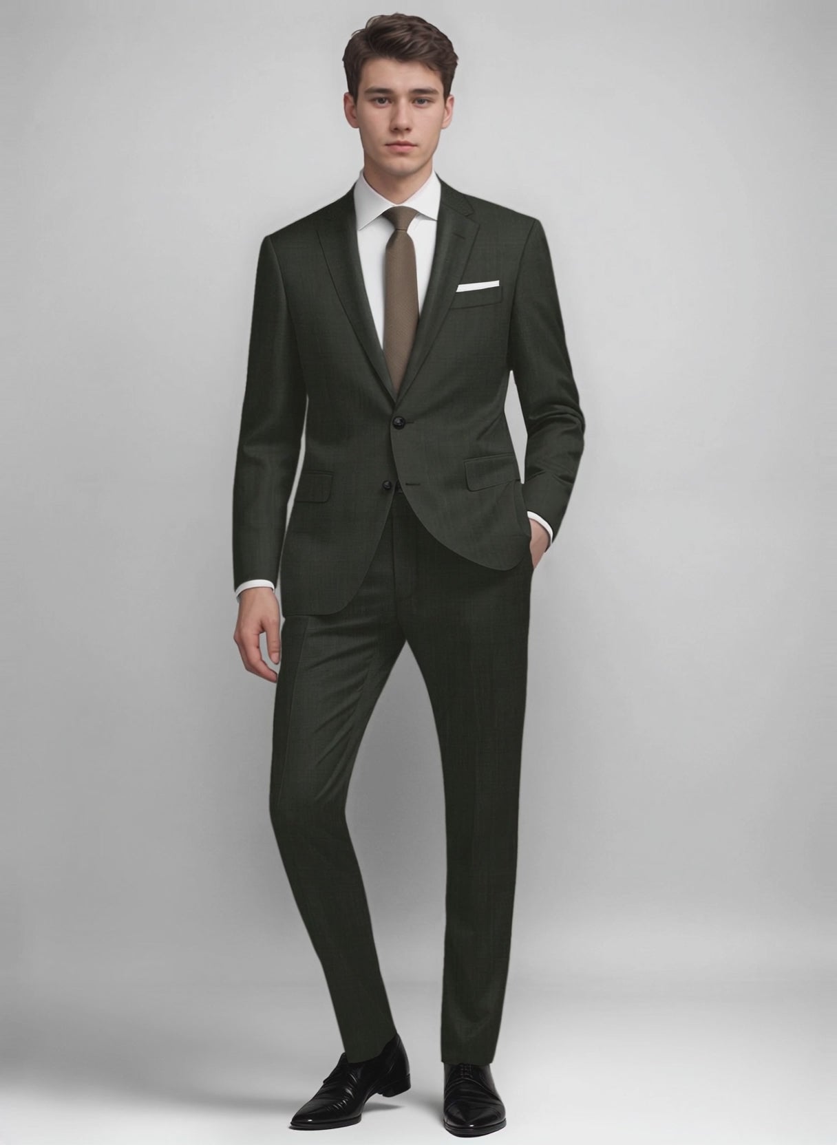 Guabello Dark Green Suit  StudioSuits