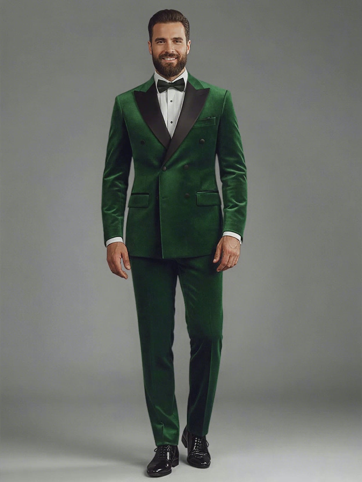 green velvet tuxedo dress Men's Double Breasted Suit by StudioSuits colour: green-and-blue-abstract-print-short-sleeve-belted-wrap-midi-dress