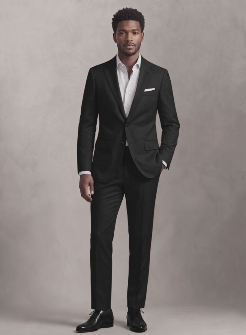03M786◯ Loro Piana ブラック 総裏 スーツ 上下 セットアップ Loro Piana Suitmate Black Suit – StudioSuits