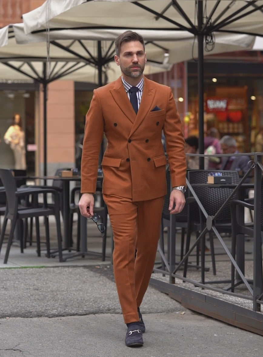Orange tweed suit on sale