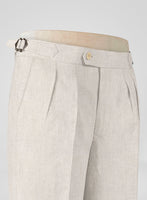 Pure Barn Beige Linen Highland Trousers - StudioSuits