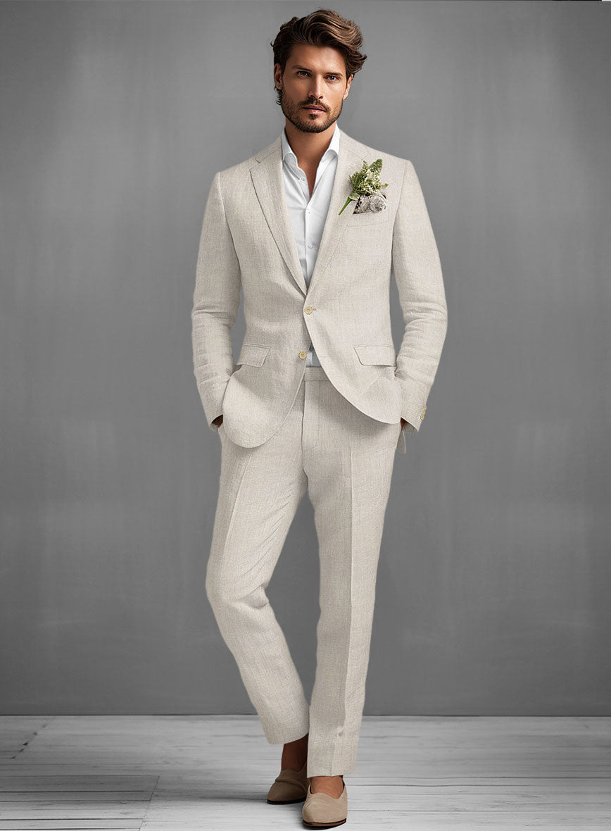 Pure Barn Beige Linen Suit - StudioSuits