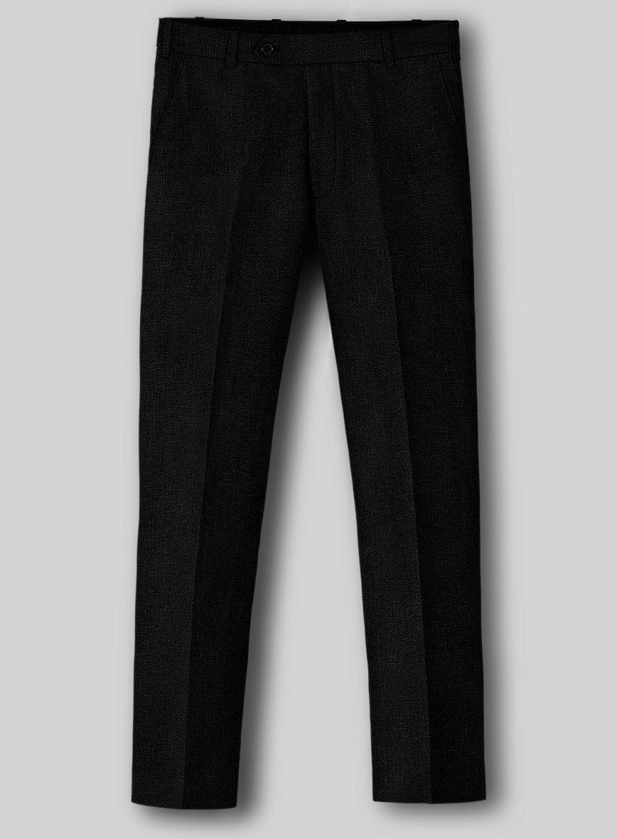 Pure Black Linen Suit - StudioSuits